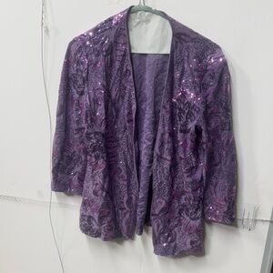 Alex Evenings Lavender Sequin Blazer